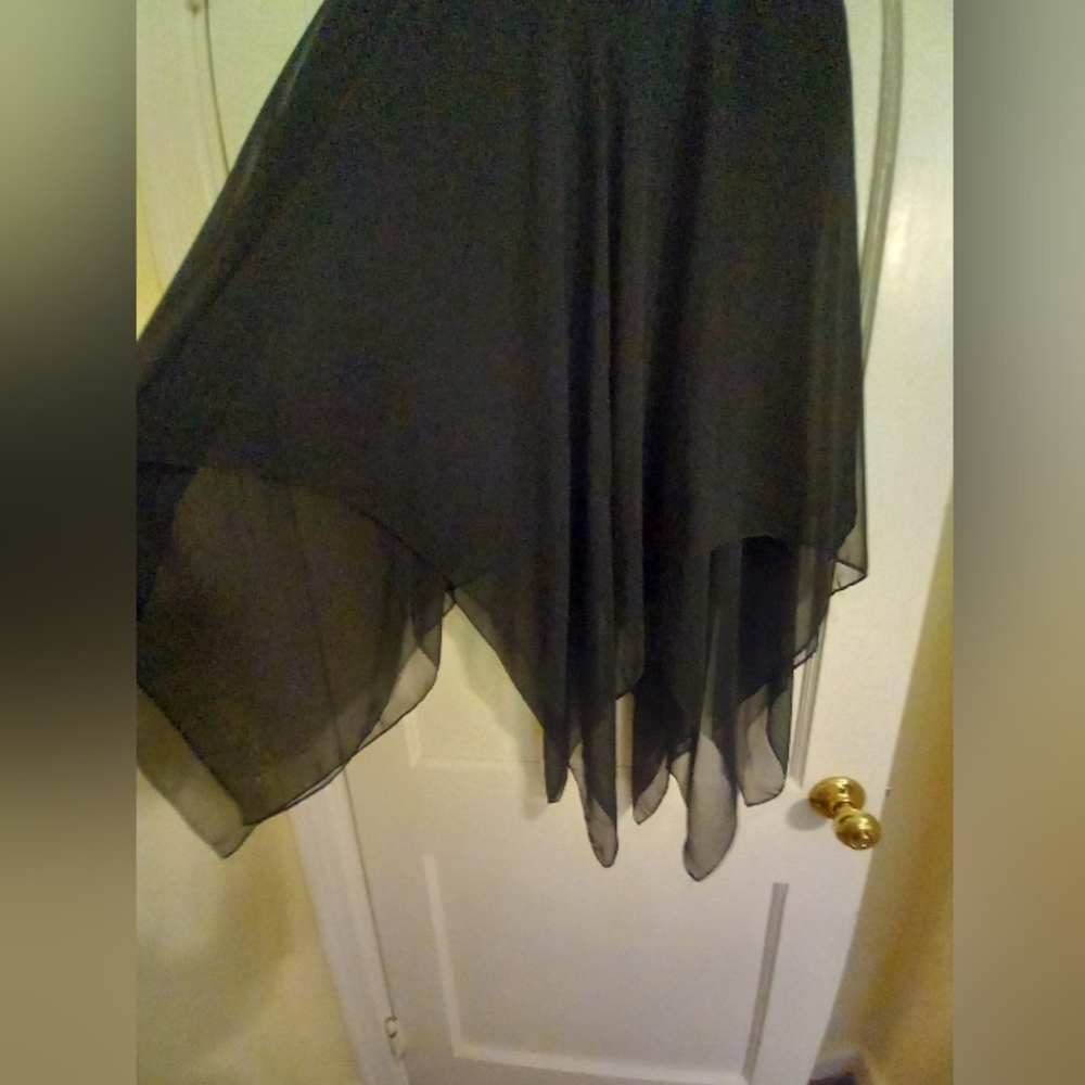 Vintage sharktooth hem flowy maxi skirt grunge goth 2000s alternative - Picture 3 of 7